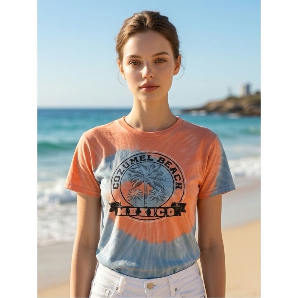 EUC - Cozumel Mexico Tye Die Short Sleeve Tee - Size Medium